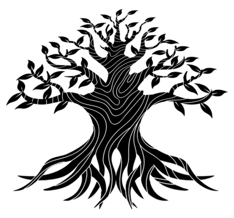 Tappeto vinile natura linee albero della vita - TenStickers