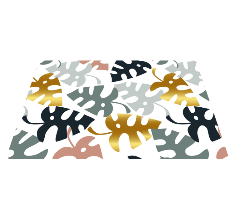 Tappeto vinile natura foglie dorate e multicolori - TenStickers