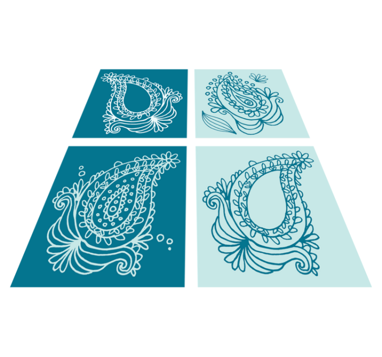 Tappeto vinile natura piastrelle paisley - TenStickers