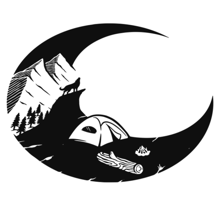 Tappeto vinile natura scena di campeggio in montagna - TenStickers