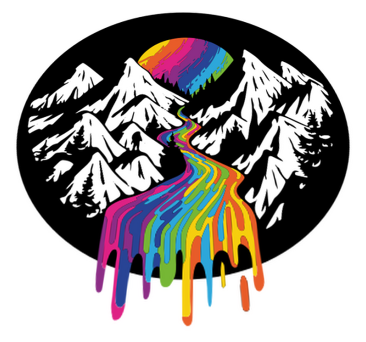Tappeto vinile natura scena montagna arcobaleno - TenStickers