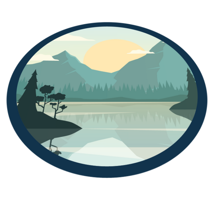 Tappeto vinile natura riflesso di montagna serene - TenStickers