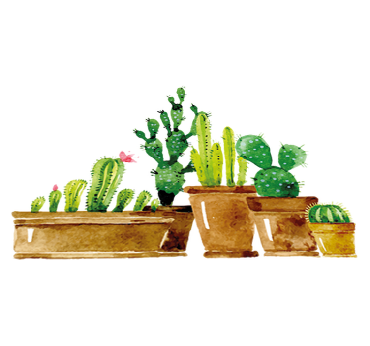 Tappeto vinile fiori giardino di cactus fai da te - TenStickers
