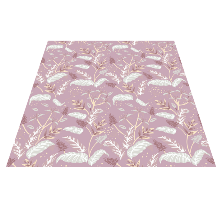 Tappeto vinile fiori design tropicale rosa vintage - TenStickers
