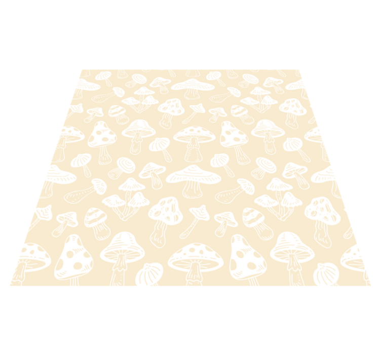 Tappeto vinile fiori design funghi beige - TenStickers