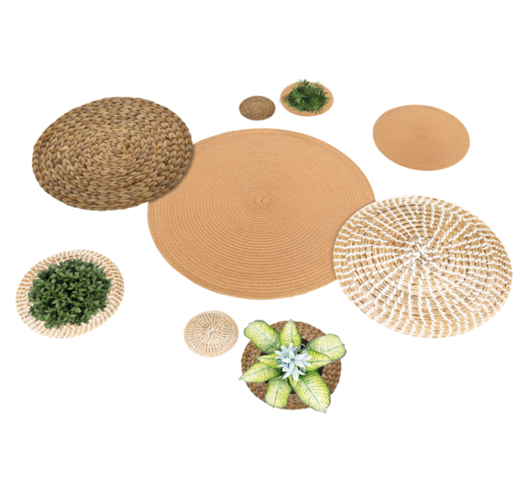 Tappeto vinile fiori giardino e vimini - TenStickers