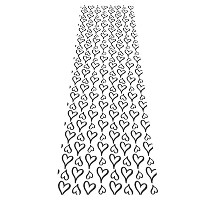 Tappeto vinile camera da letto icone cuore nere illustrate - TenStickers