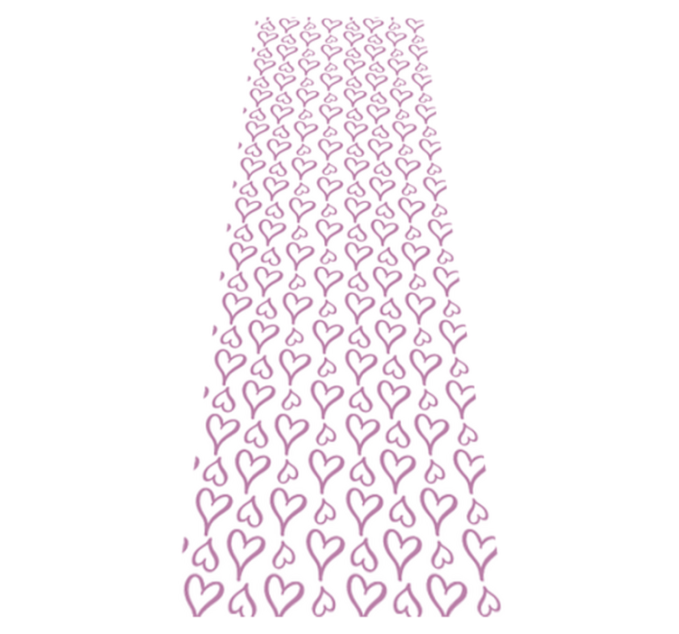 Tappeto vinile camera da letto icone cuore rosa illustrate - TenStickers