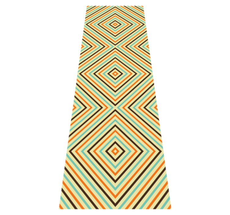 Tappeto vinile camera da letto motivo arancione e blu - TenStickers