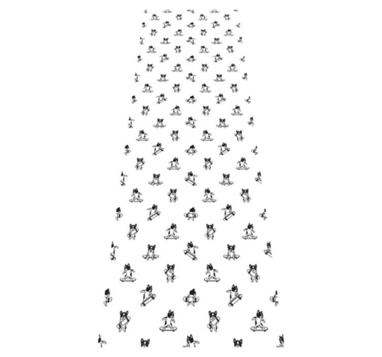 Tappeto vinile camera da letto cane carino su skateboard - TenStickers