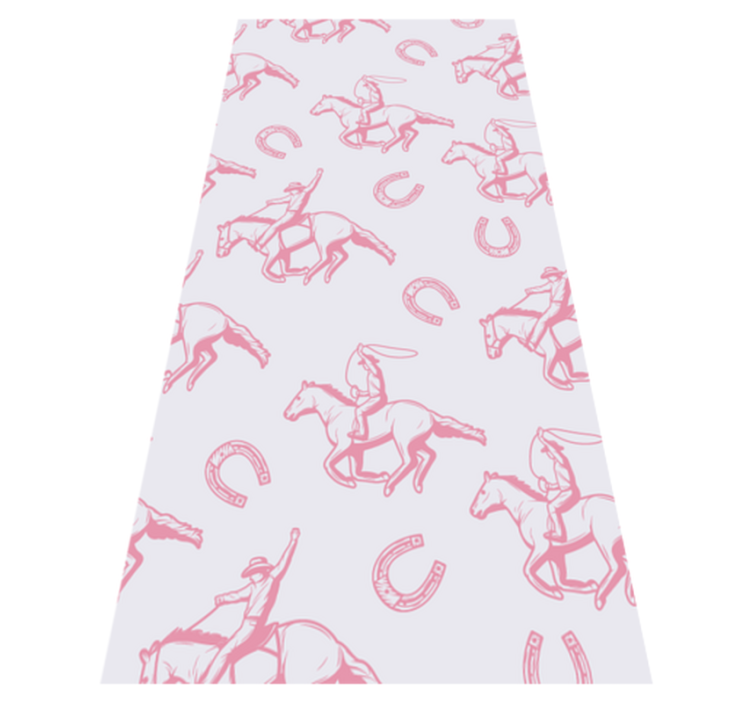 Tappeto vinile camera da letto motivo cavalli rosa - TenStickers