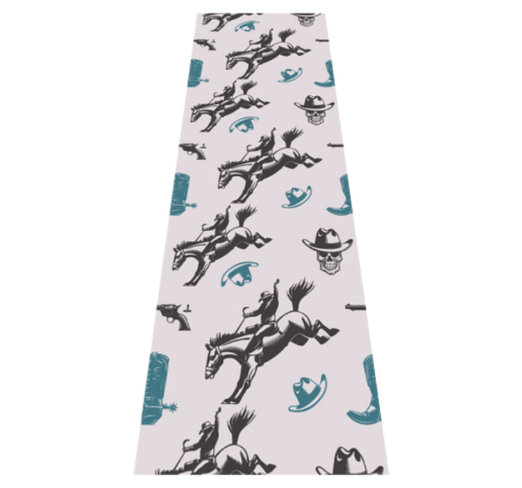 Tappeto vinile camera da letto elementi cowboy cavallo - TenStickers