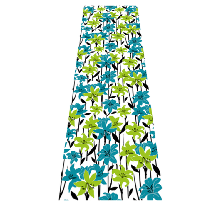 Tappeto vinile camera da letto design stencil fiori - TenStickers