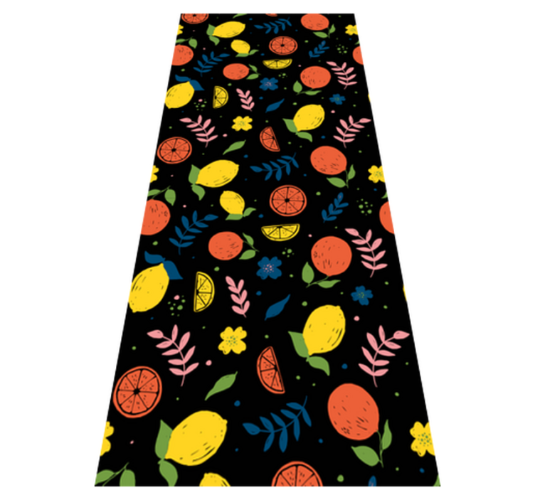 Tappeto vinile camera da letto frutti di agrumi con foglie - TenStickers