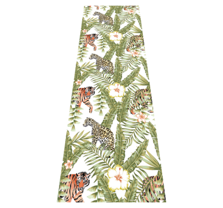 Tappeto vinile camera da letto leopardi foglie tropicali - TenStickers