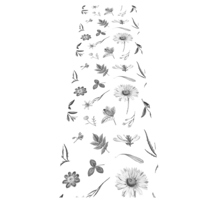 Tappeto vinile camera da letto fiori grigi primavera - TenStickers