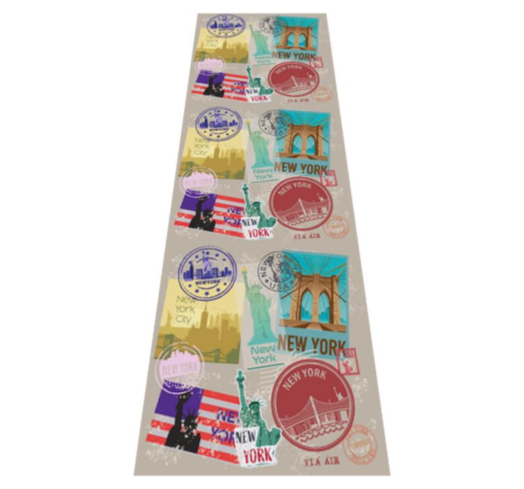 Tappeto vinile camera da letto collage di vecchia nyc - TenStickers