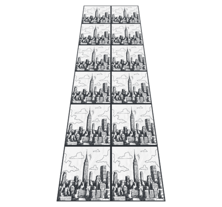 Tappeto vinile camera da letto collage di schizzi nyc - TenStickers