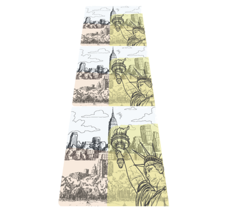 Tappeto vinile camera da letto collage vintage nyc - TenStickers