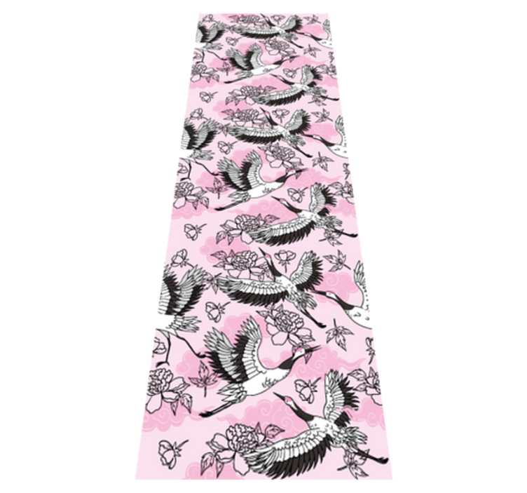 Tappeto vinile camera da letto uccelli selvatici rosa - TenStickers