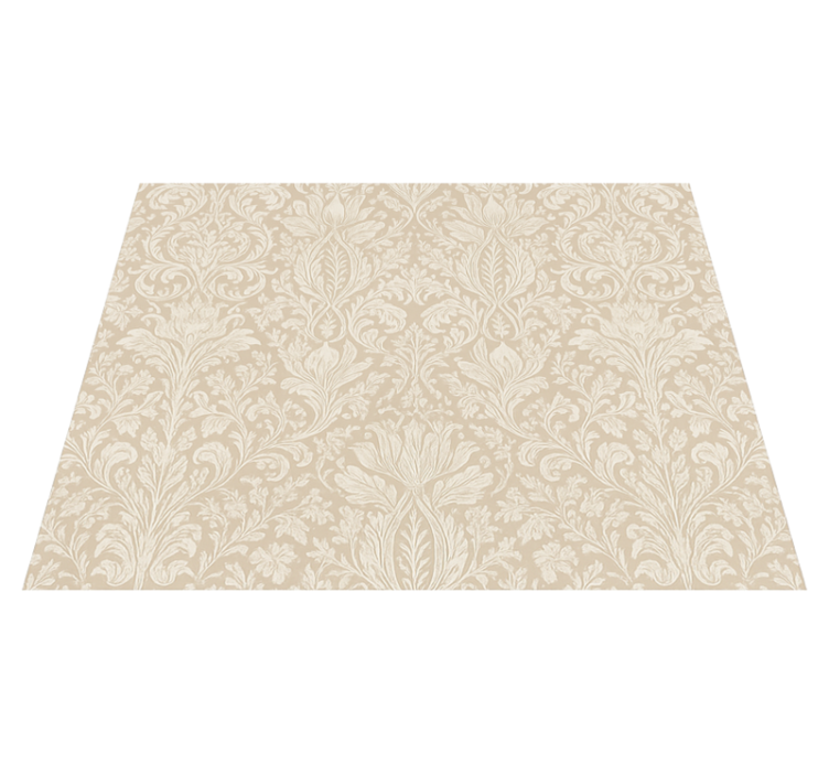 Tappeto vinile camera da letto floreale beige classico - TenStickers