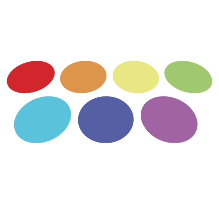 Tappeto vinile geometrico grandi punti arcobaleno - TenStickers