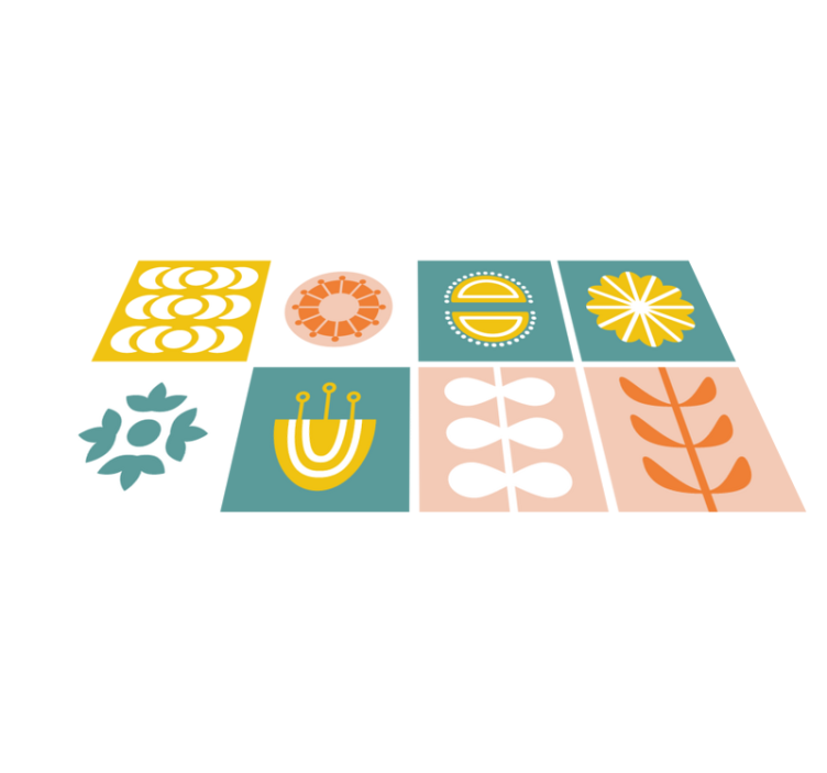 Tappeto vinile geometrico piastrelle norvegesi - TenStickers