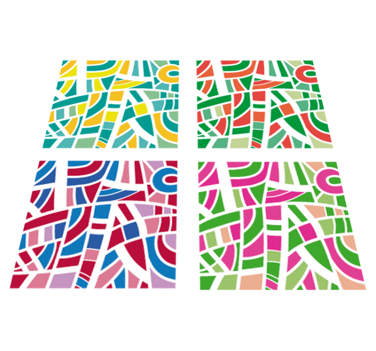 Tappeto vinile geometrico piastrelle multicolori - TenStickers