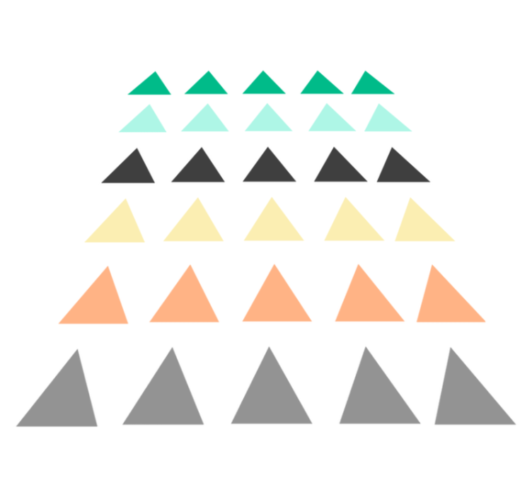 Tappeto vinile geometrico set di 30 triangolini per bimbo - TenStickers