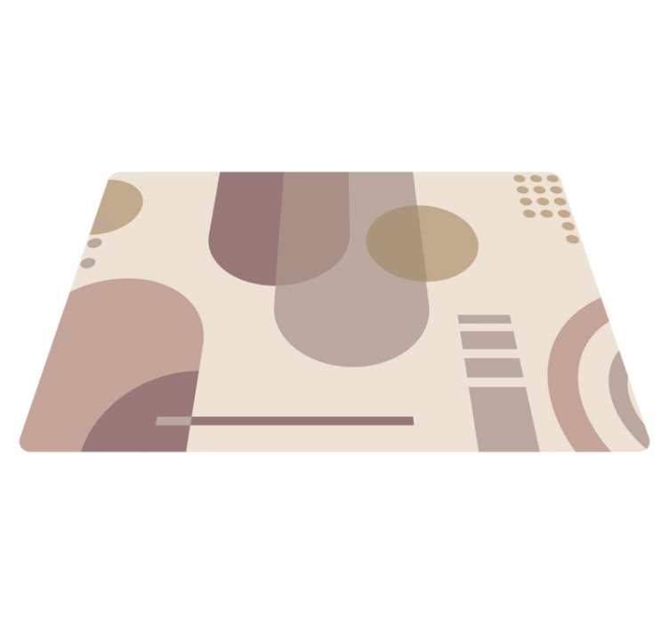 Tappeto vinile geometrico arte moderna marrone - TenStickers