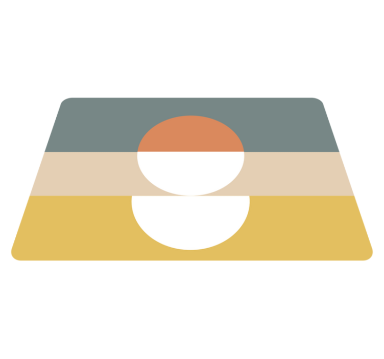 Tappeto vinile geometrico 3 strisce con cerchi astratti - TenStickers