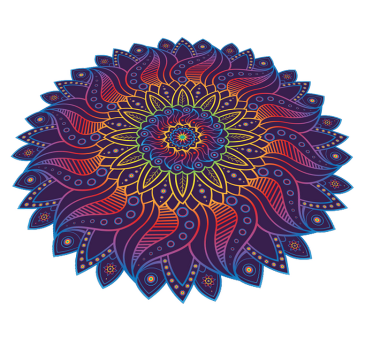 Tappeto vinile geometrico mandala arcobaleno - TenStickers