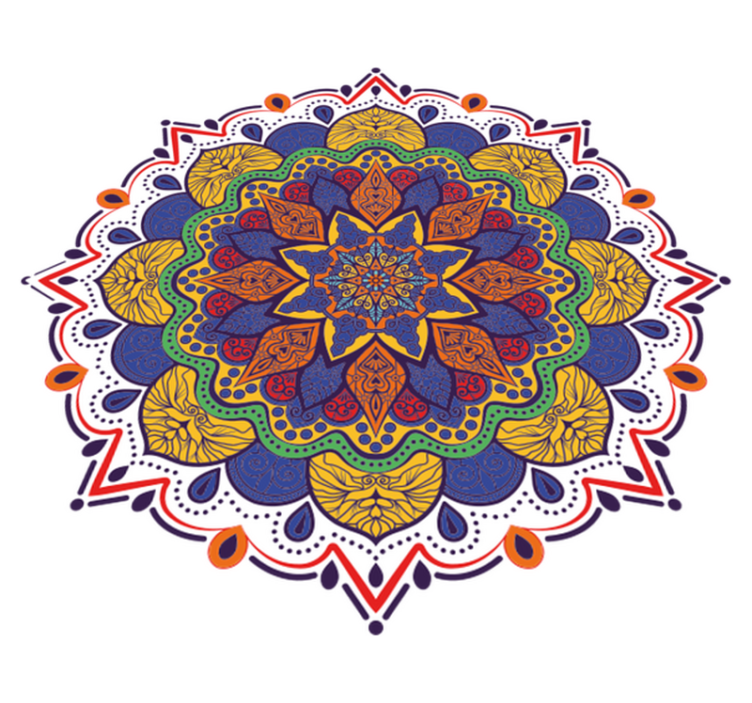 Tappeto vinile geometrico mandala floreale colorato - TenStickers