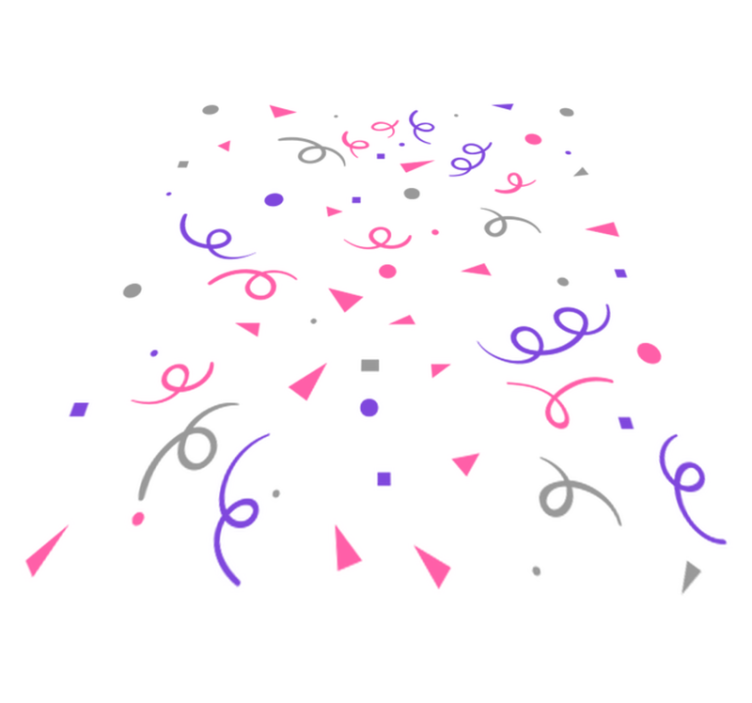 Tappeto vinile geometrico confetti grigi rosa e viola - TenStickers