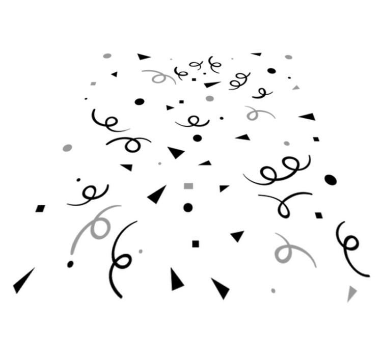 Tappeto vinile geometrico confetti nero e grigio - TenStickers