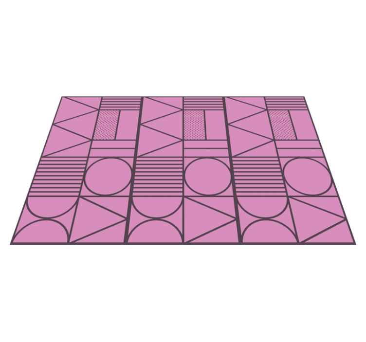 Tappeto vinile geometrico blocchi rosa e grigi - TenStickers
