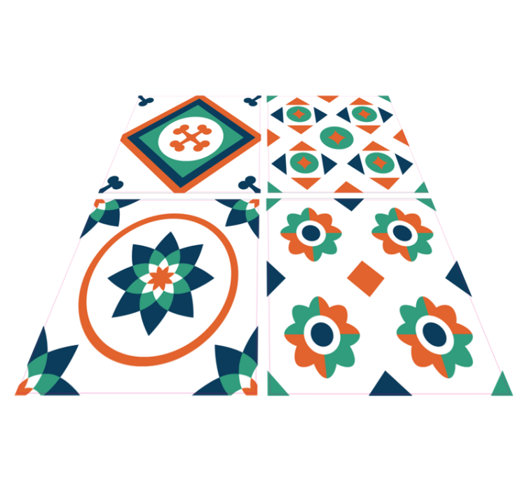 Tappeto vinile geometrico piastrelle geometriche - TenStickers