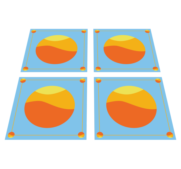 Tappeto vinile geometrico cerchi geometrici colorati - TenStickers