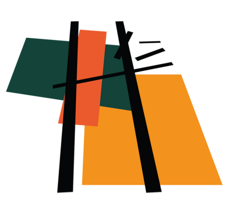 Tappeto vinile geometrico sezioni di colore astratto - TenStickers