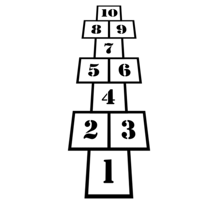 Tappeto vinile per bambini campi di gioco bianco e nero - TenStickers