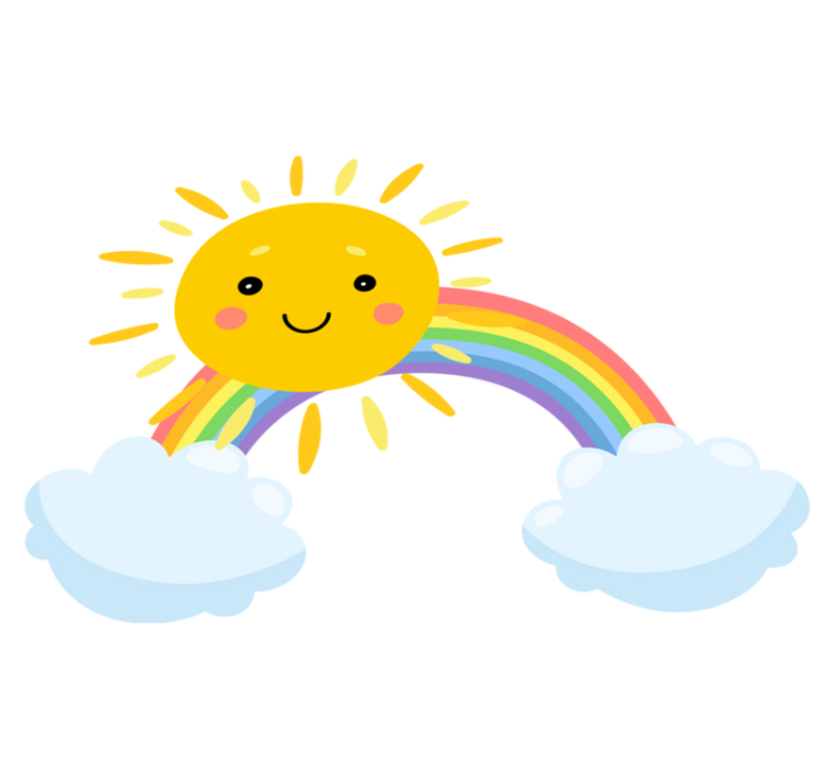 Tappeto vinile per bambini cielo sole e arcobaleno - TenStickers