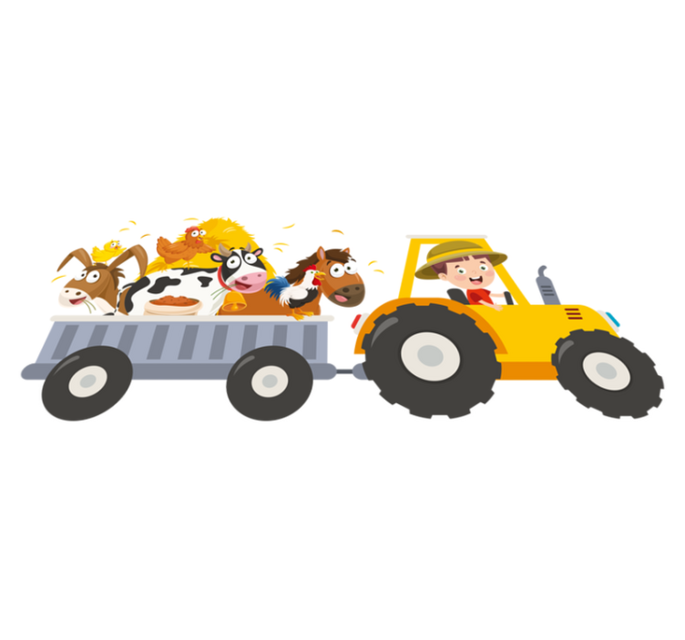 Tappeto vinile per bambini piccolo contadino con animali - TenStickers