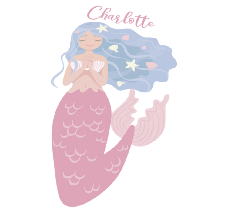 Tappeto vinile per bambini sirena colorata - TenStickers