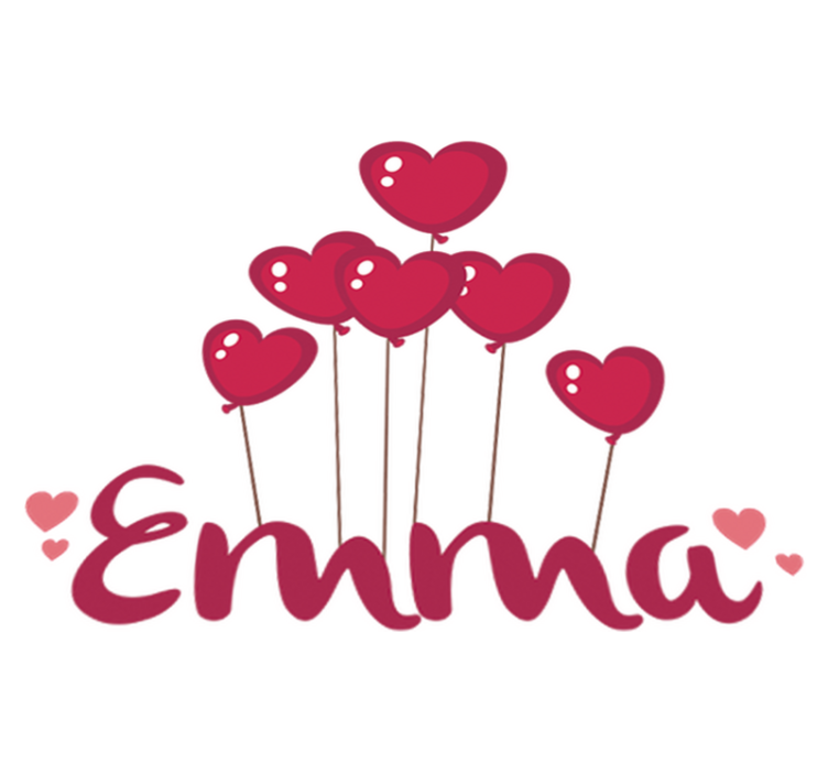 Tappeto vinile per bambini palloni cuore con nome - TenStickers