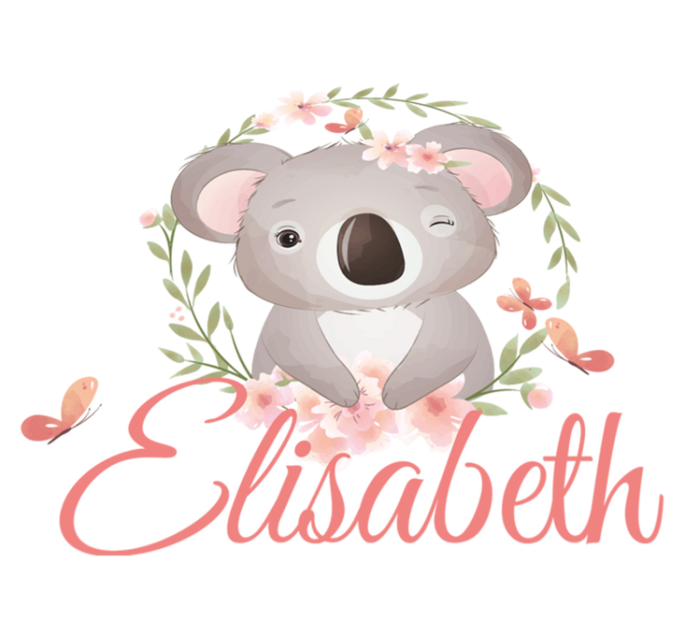 Tappeto vinile per bambini animali carini koala con nome - TenStickers
