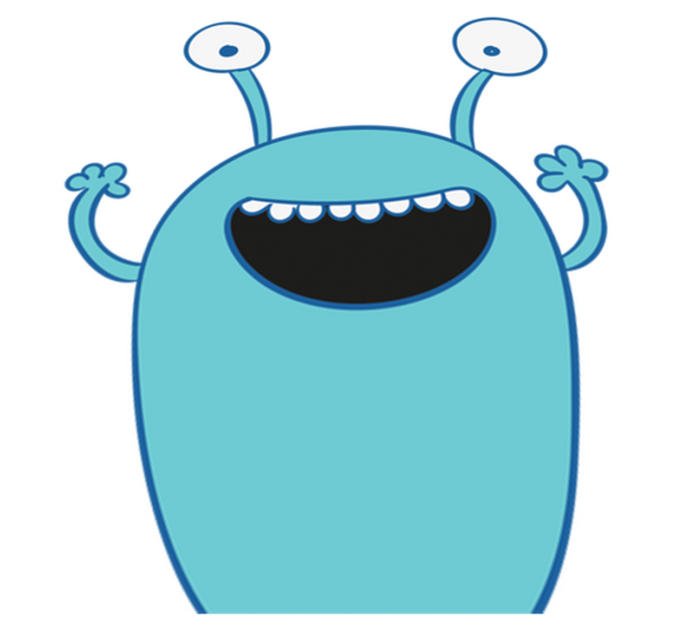 Tappeto vinile per bambini adesivo armadio mostro blu - TenStickers