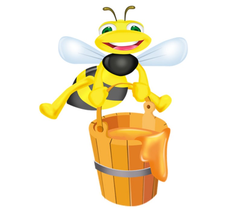 Tappeto vinile per bambini adesivo ape cubo di miele - TenStickers