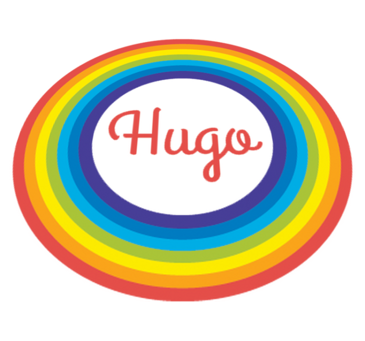 Tappeto vinile per bambini cerchio arcobaleno con nome - TenStickers