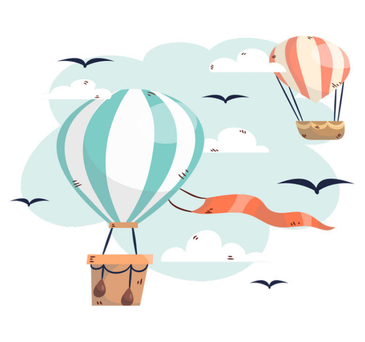 Tappeto vinile per bambini palloni e nuvole - TenStickers