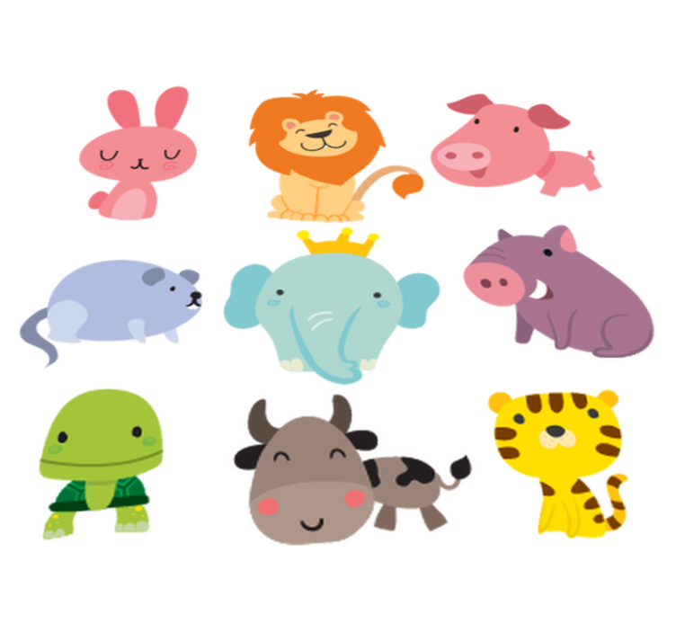 Tappeto vinile per bambini adesivi animali - TenStickers